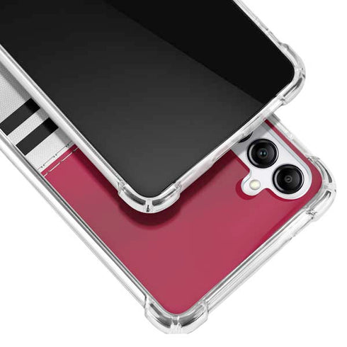 NFL Arizona Cardinals White Striped Galaxy A14 5G Clear Case