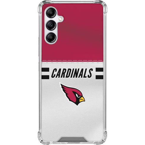 NFL Arizona Cardinals White Striped Galaxy A15 5G Clear Case