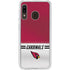 NFL Arizona Cardinals White Striped Galaxy A20 Clear Case