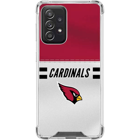 NFL Arizona Cardinals White Striped Galaxy A52 5G Clear Case