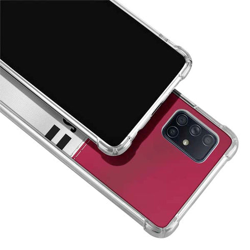 NFL Arizona Cardinals White Striped Galaxy A71 5G Clear Case