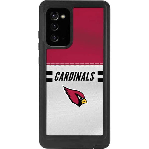 NFL Arizona Cardinals White Striped Galaxy Note20 5G Waterproof Case