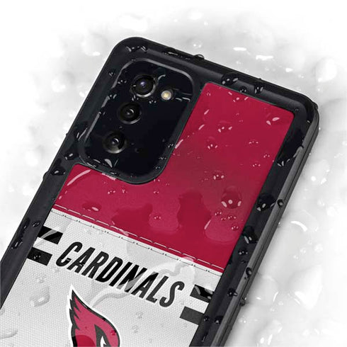 NFL Arizona Cardinals White Striped Galaxy Note20 5G Waterproof Case