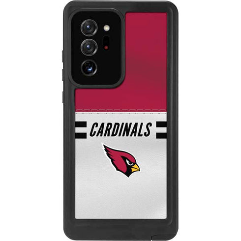 NFL Arizona Cardinals White Striped Galaxy Note20 Ultra 5G Waterproof Case