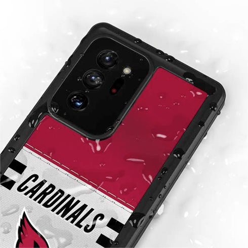 NFL Arizona Cardinals White Striped Galaxy Note20 Ultra 5G Waterproof Case