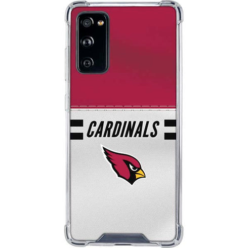 NFL Arizona Cardinals White Striped Galaxy S20 FE Clear Case