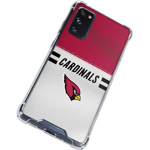 NFL Arizona Cardinals White Striped Galaxy S20 FE Clear Case