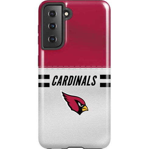 NFL Arizona Cardinals White Striped Galaxy S21 5G Pro Case