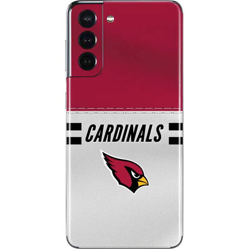 NFL Arizona Cardinals White Striped Galaxy S21 5G Skin