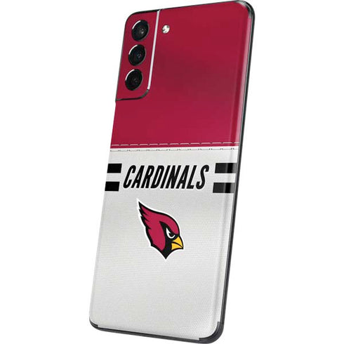 NFL Arizona Cardinals White Striped Galaxy S21 5G Skin