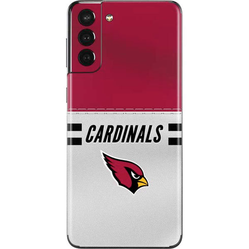 NFL Arizona Cardinals White Striped Galaxy S21 Plus 5G Skin