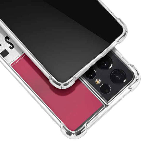 NFL Arizona Cardinals White Striped Galaxy S21 Ultra 5G Clear Case