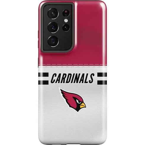 NFL Arizona Cardinals White Striped Galaxy S21 Ultra 5G Pro Case