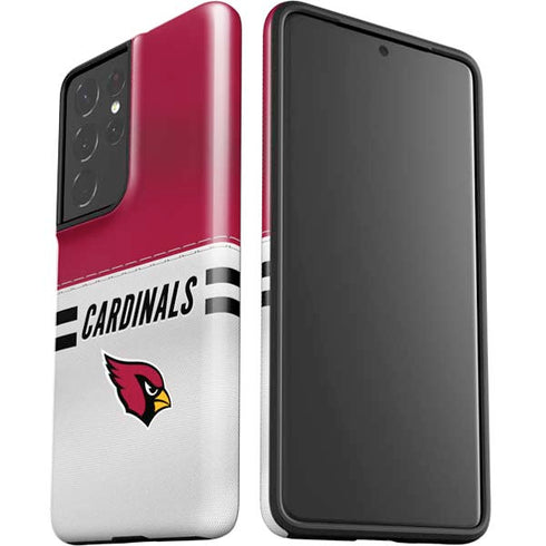 NFL Arizona Cardinals White Striped Galaxy S21 Ultra 5G Pro Case