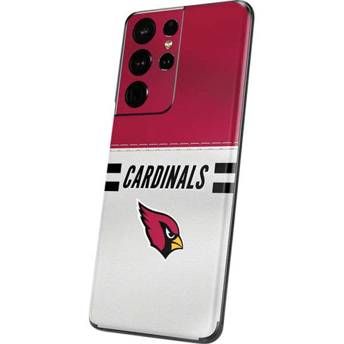 NFL Arizona Cardinals White Striped Galaxy S21 Ultra 5G Skin