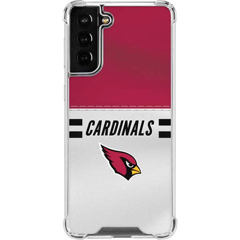 NFL Arizona Cardinals White Striped Galaxy S22 Plus Clear Case