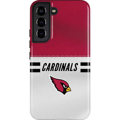 NFL Arizona Cardinals White Striped Galaxy S22 Pro Case