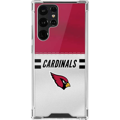 NFL Arizona Cardinals White Striped Galaxy S22 Ultra Clear Case