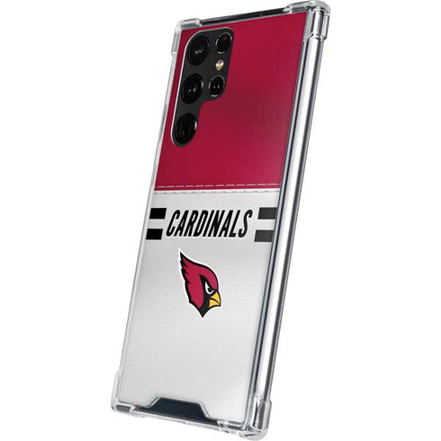 NFL Arizona Cardinals White Striped Galaxy S22 Ultra Clear Case
