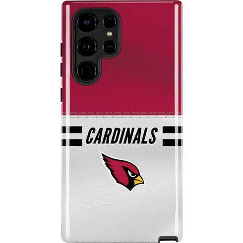 NFL Arizona Cardinals White Striped Galaxy S22 Ultra Pro Case