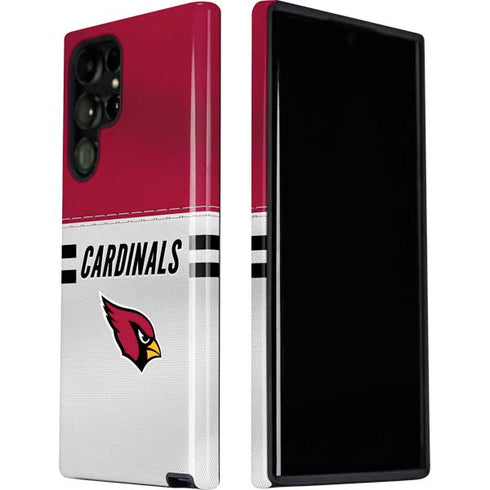 NFL Arizona Cardinals White Striped Galaxy S22 Ultra Pro Case