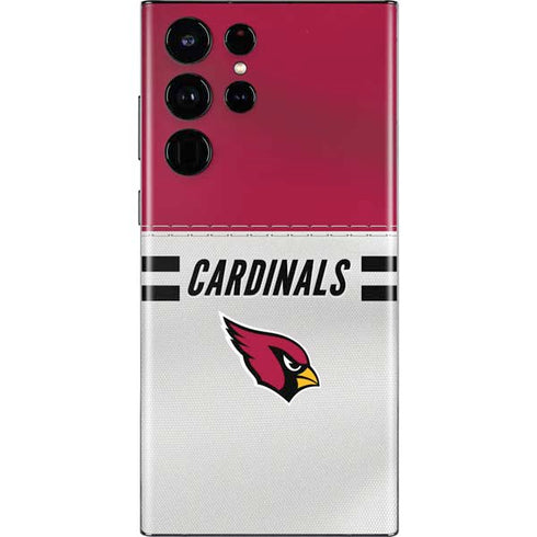 NFL Arizona Cardinals White Striped Galaxy S22 Ultra Skin