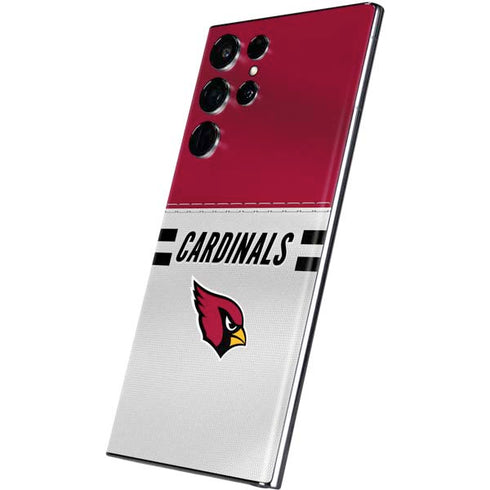 NFL Arizona Cardinals White Striped Galaxy S22 Ultra Skin