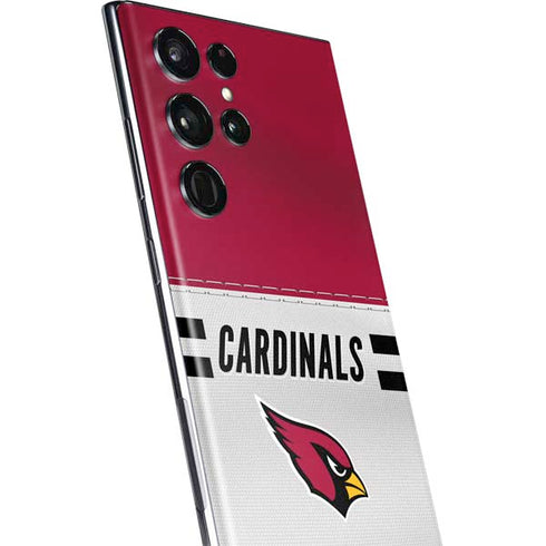 NFL Arizona Cardinals White Striped Galaxy S22 Ultra Skin