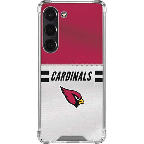 NFL Arizona Cardinals White Striped Galaxy S23 Clear Case
