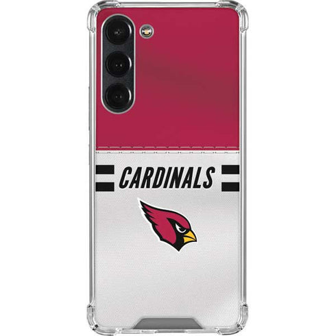 NFL Arizona Cardinals White Striped Galaxy S23 Plus Clear Case