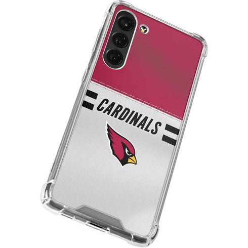 NFL Arizona Cardinals White Striped Galaxy S23 Plus Clear Case