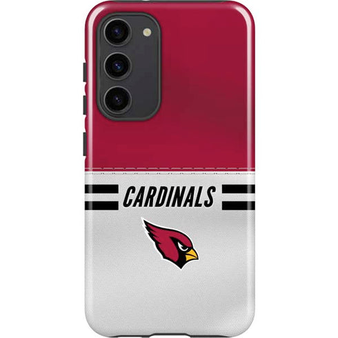 NFL Arizona Cardinals White Striped Galaxy S23 Plus Pro Case