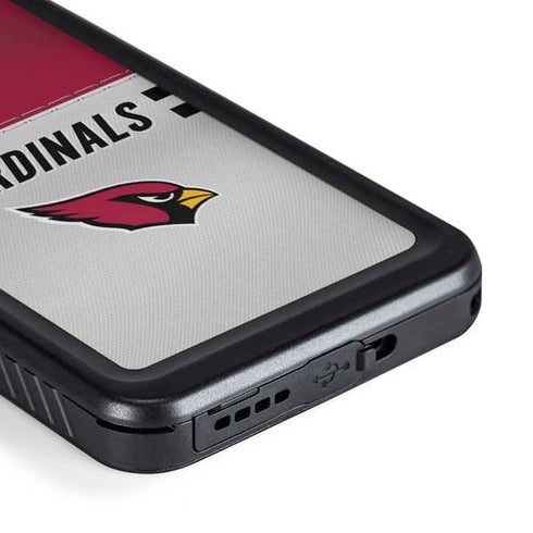 NFL Arizona Cardinals White Striped Galaxy S23 Waterproof Case