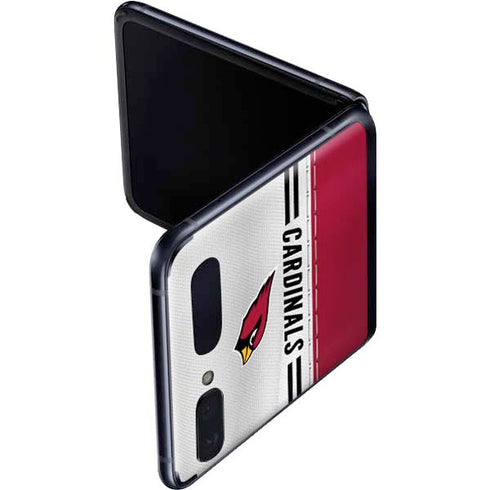 NFL Arizona Cardinals White Striped Galaxy Z Flip Skin