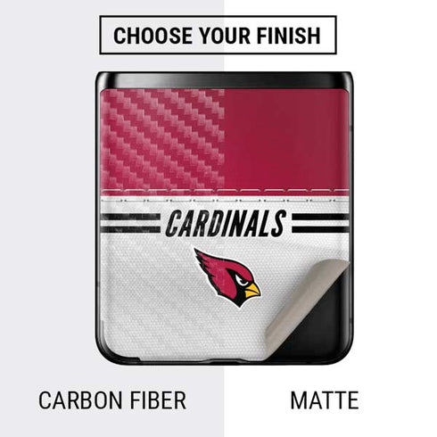 NFL Arizona Cardinals White Striped Galaxy Z Flip Skin