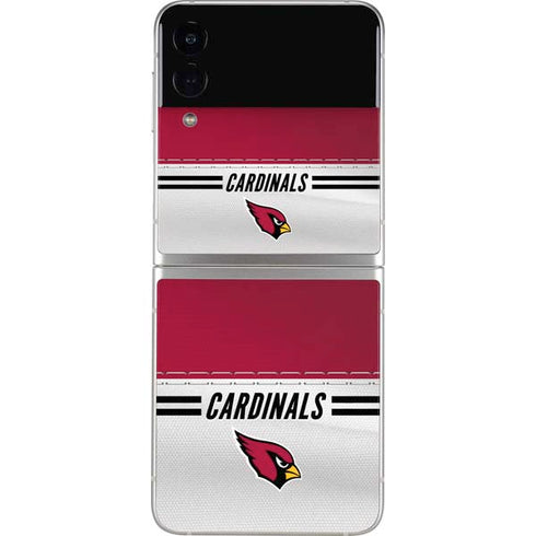 NFL Arizona Cardinals White Striped Galaxy Z Flip3 5G Skin