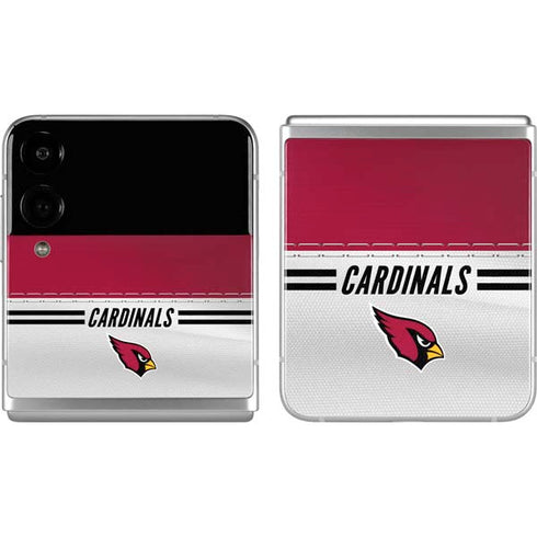 NFL Arizona Cardinals White Striped Galaxy Z Flip4 5G Skin