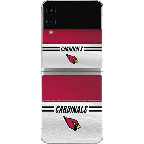 NFL Arizona Cardinals White Striped Galaxy Z Flip4 5G Skin