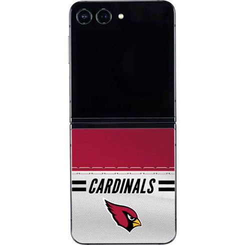 NFL Arizona Cardinals White Striped Galaxy Z Flip5 5G Skin