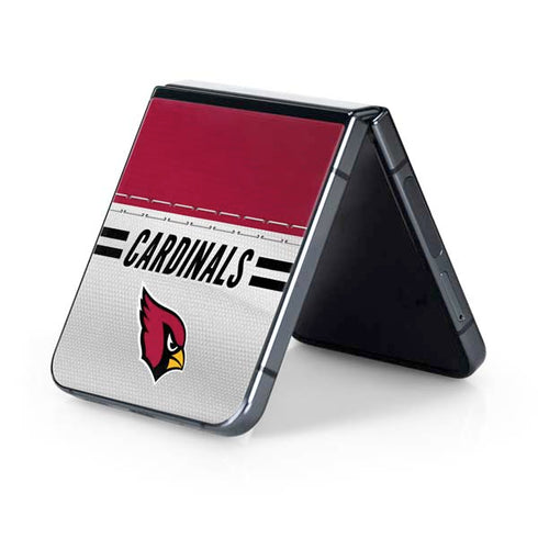 NFL Arizona Cardinals White Striped Galaxy Z Flip5 5G Skin
