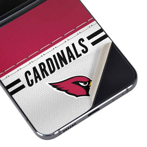 NFL Arizona Cardinals White Striped Galaxy Z Flip5 5G Skin