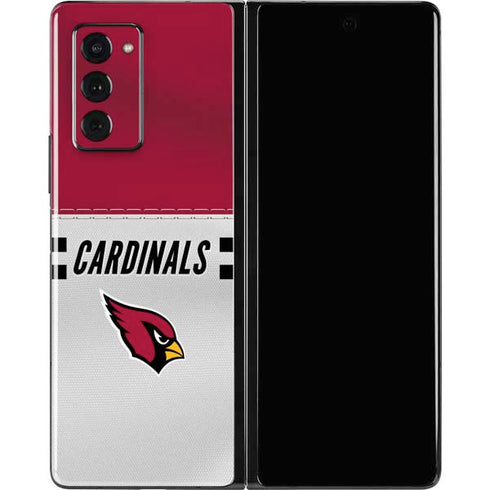 NFL Arizona Cardinals White Striped Galaxy Z Fold2 5G Skin