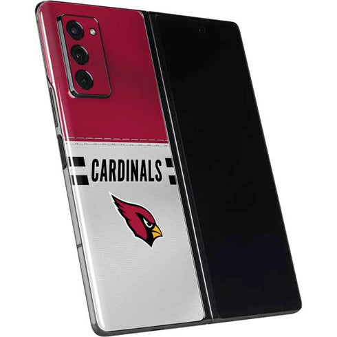NFL Arizona Cardinals White Striped Galaxy Z Fold2 5G Skin