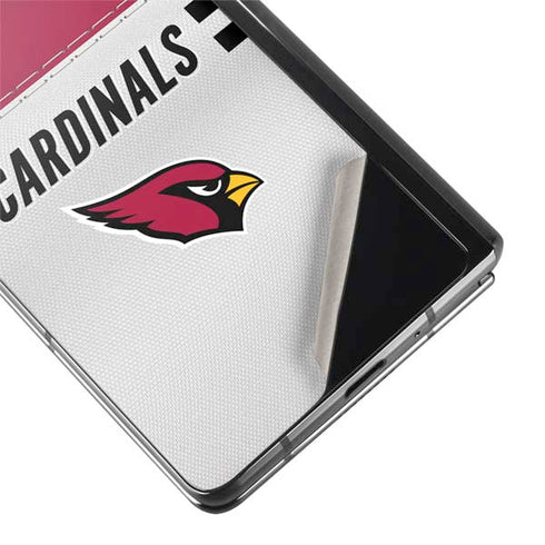 NFL Arizona Cardinals White Striped Galaxy Z Fold2 5G Skin