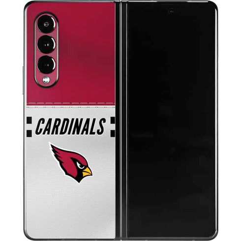 NFL Arizona Cardinals White Striped Galaxy Z Fold3 5G Skin