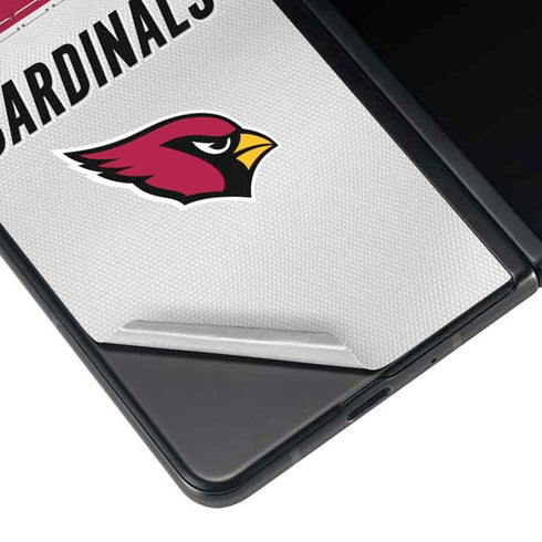 NFL Arizona Cardinals White Striped Galaxy Z Fold3 5G Skin