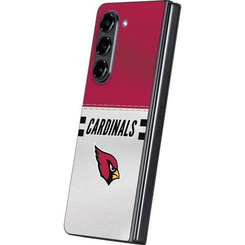NFL Arizona Cardinals White Striped Galaxy Z Fold5 5G Skin