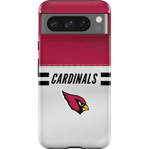 NFL Arizona Cardinals White Striped Google Pixel 8 Pro Impact Case