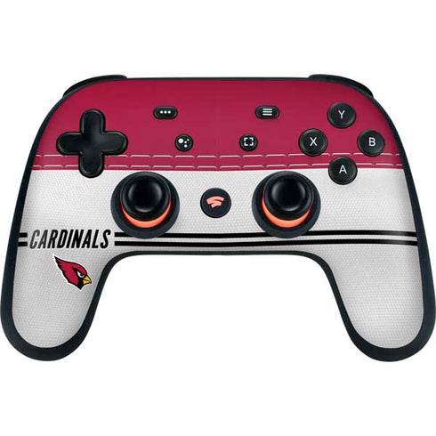 NFL Arizona Cardinals White Striped Google Stadia Controller Skin
