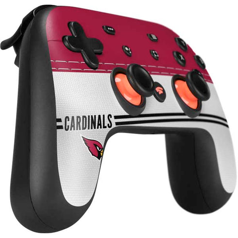 NFL Arizona Cardinals White Striped Google Stadia Controller Skin